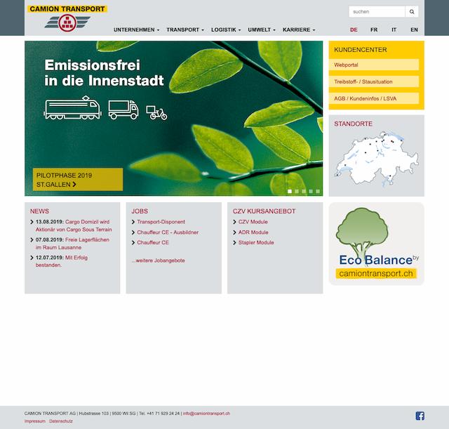 Camion Transport AG website